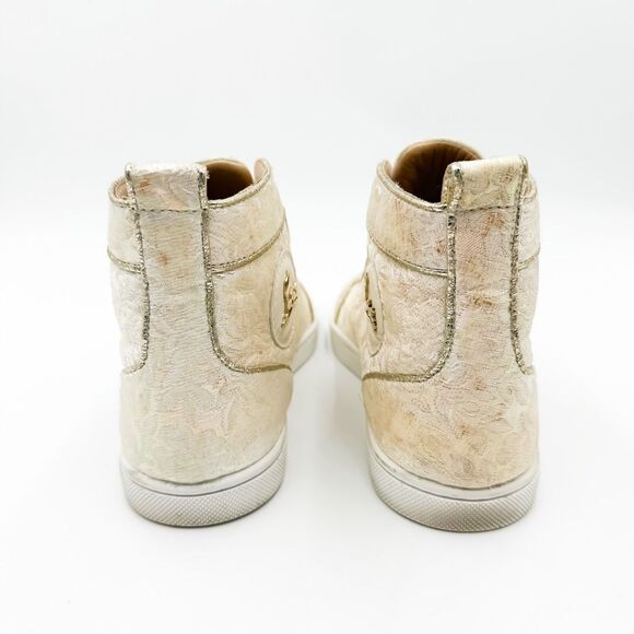 Christian Louboutin Bip Bip Orlato High Top White Floral Sneakers EU 37 US 7 - Picture 6 of 11